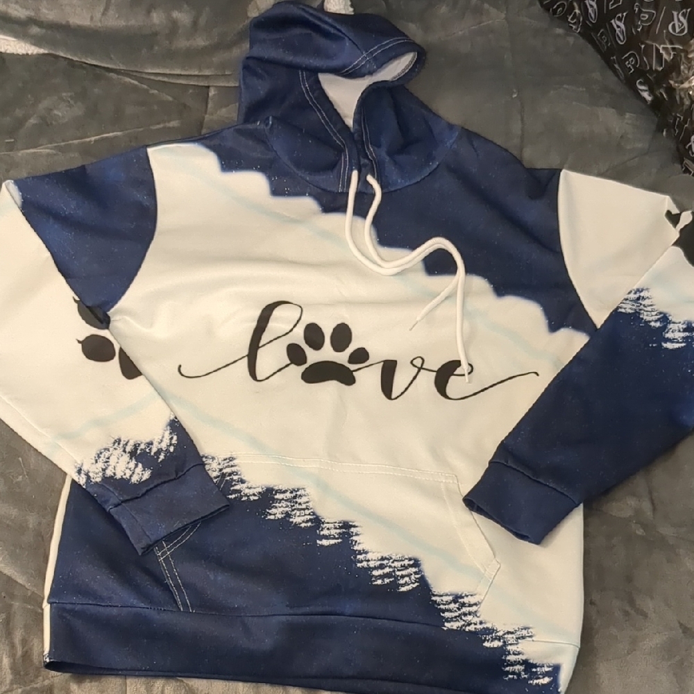 XL Blue and White Hoodie